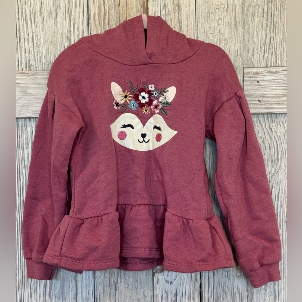 Kids Headquarters Rose Pink Fox Sweatshirt sz 6